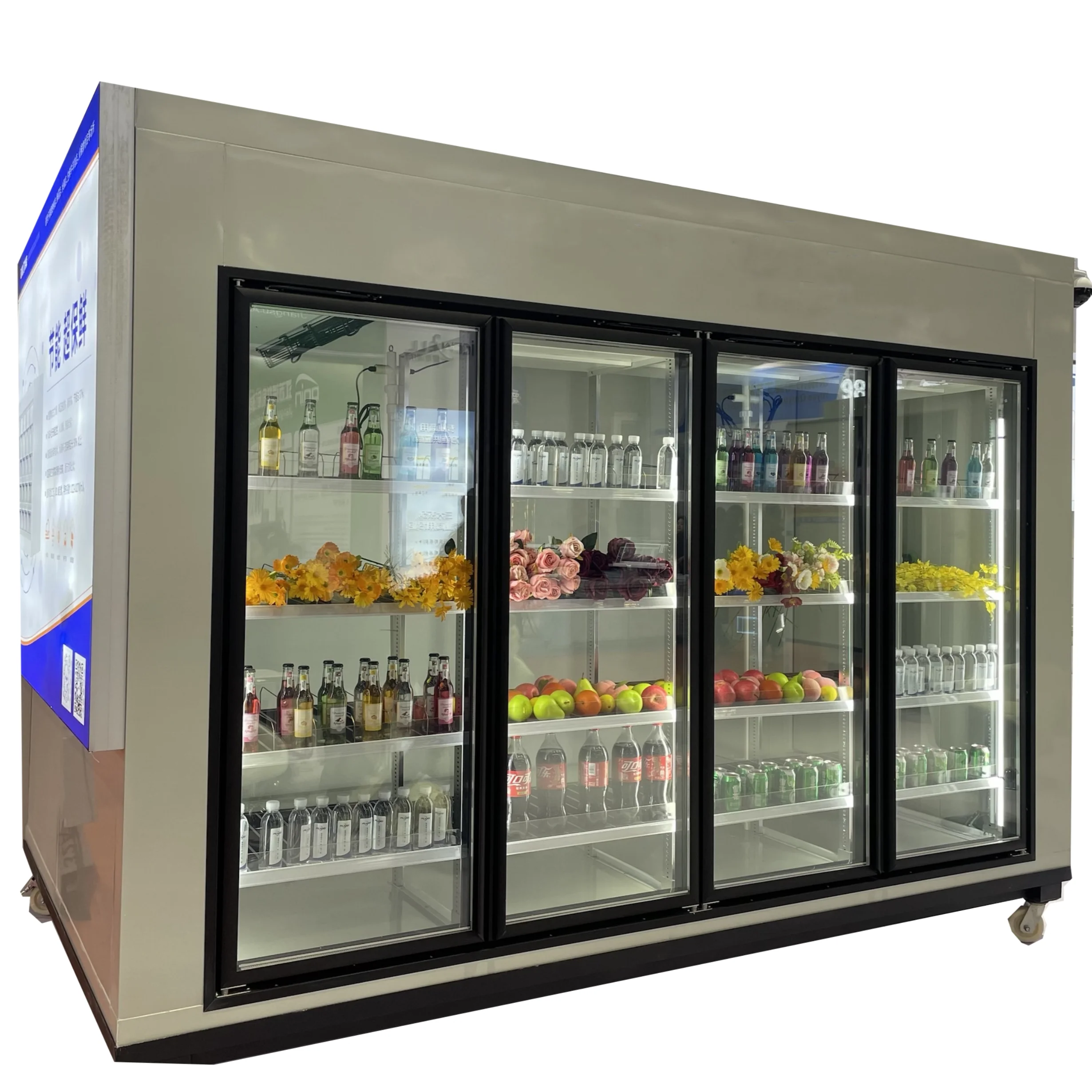 Commercial Cold Storage Room Display Walk in Cooler with Glass Door