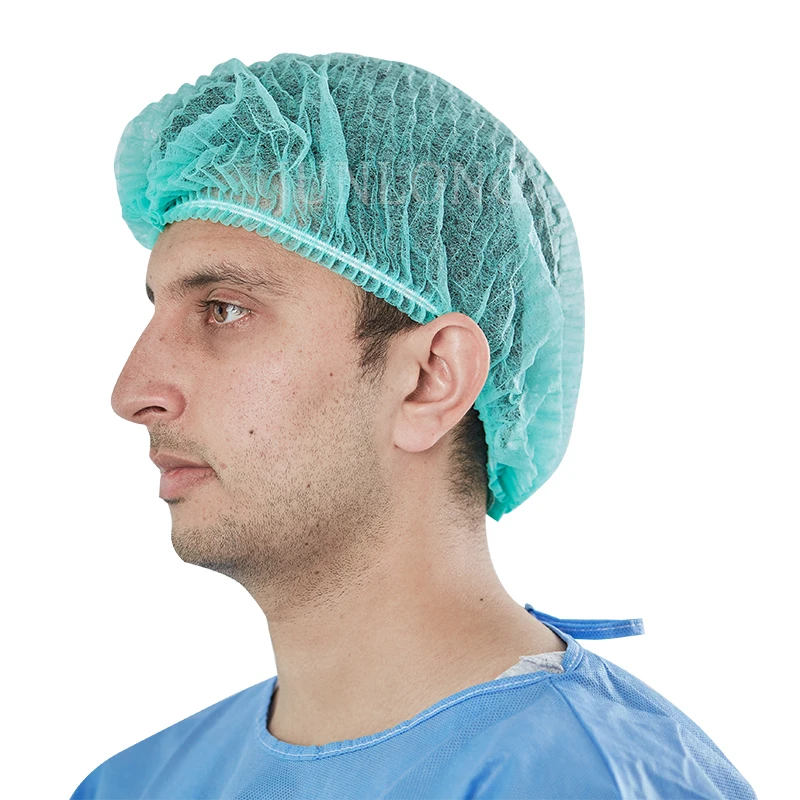 Junlong Non-woven Disposable Clip Cap for Cleanroom Hairnet Nonwoven Bouffant Hair Cap For Food Industry