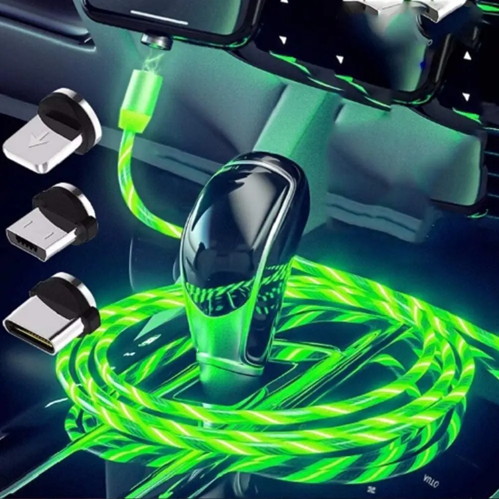  Бесплатный образец Светодиодный светящийся Магнитный USB-кабель для быстрой зарядки 3 в