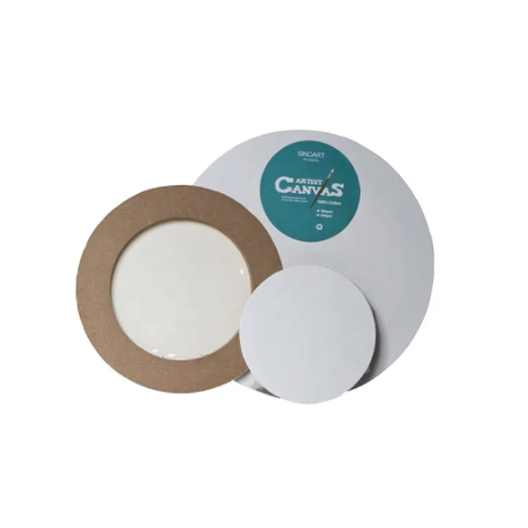 SINOART Hot Sale Oval Stretched Canvas, Artist White Round Canvas