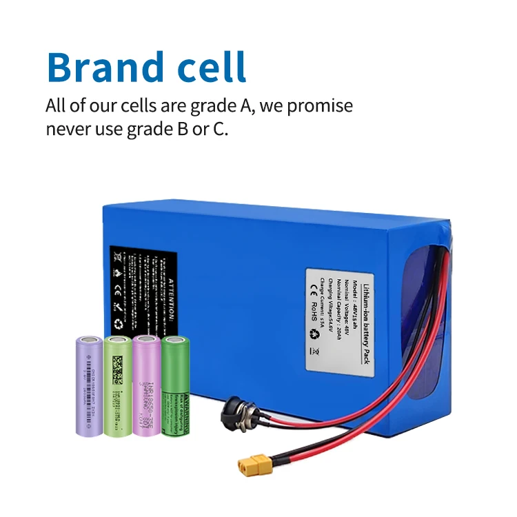 Customized 36v 48V 52v 60v 72v rechargeable lithium battery large capacity 48V Electric bicycle Battery pack