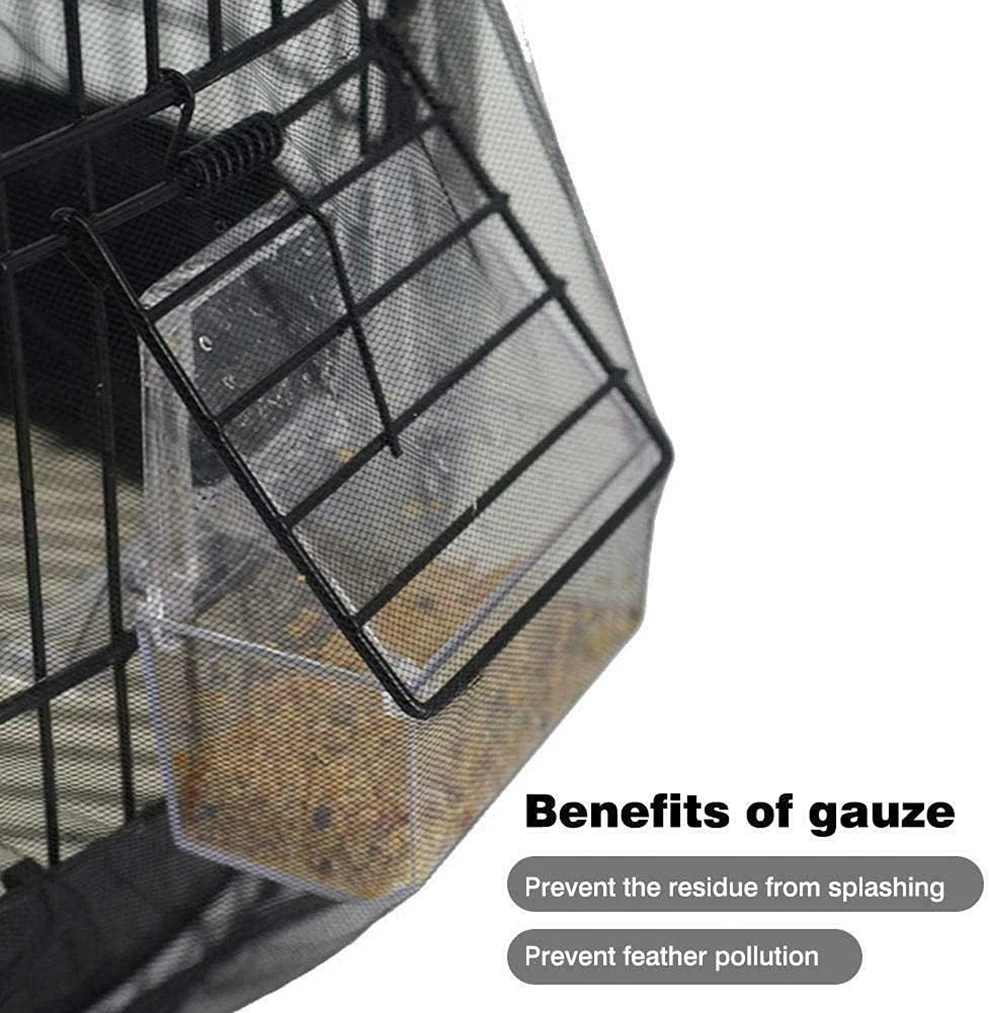 Stretchy Breathable Bird Cage Mesh Skirt Seed Guard Net Bird Cage Seed Catcher for Round Square Cage