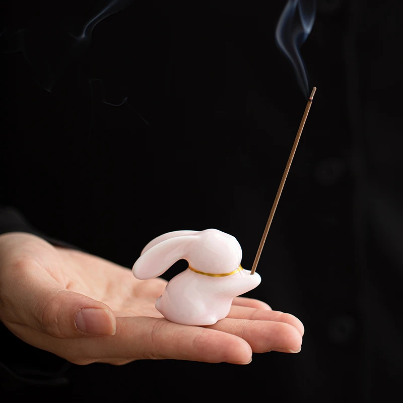 Mengqu Jade Incense Set with Ceramic Tea Pets Cover Free Decoration Indoor Wire Incense Stick Wood Musk Material Accessories