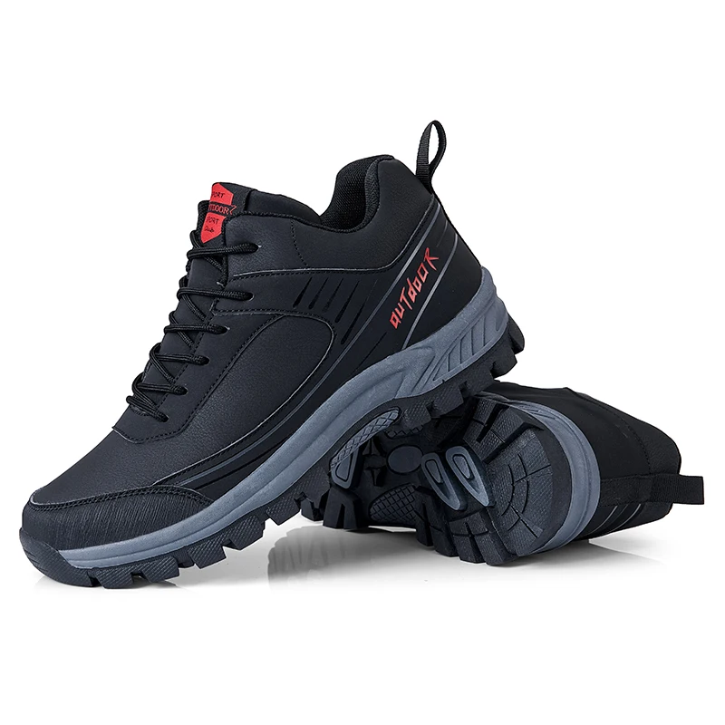 Ankle boots black and grey two color breathable hiking shoes men outdoor boots
