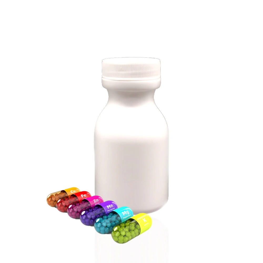120ML plastic HDPE calcium tablet capsule bottle with screw cap lid plastic tube bottle