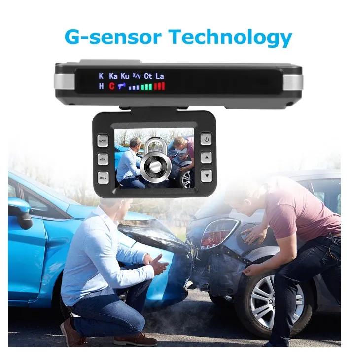 2 in 1 360 Degree  Auto Radar Detectors Camera HD Dash Cam G-Sensor Safety Anti Police Speed Control Vehicle Radar Detection