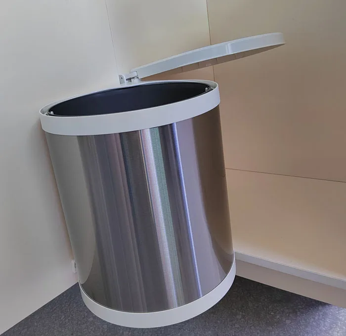 13 quart undersink pivot out waste container for kitchen cabinet