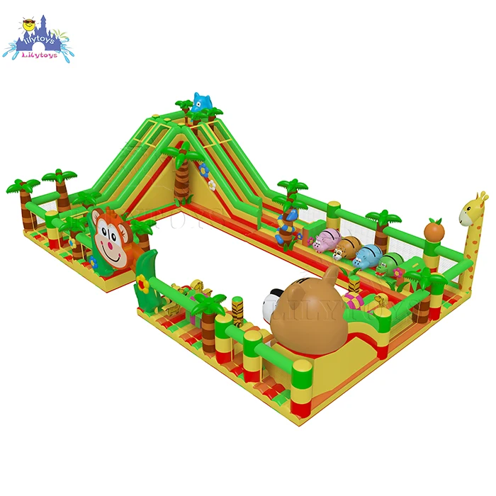  Надувная игровая площадка lilytoys тематический парк джунглей для детей и взрослых уличная горка оборудование парка