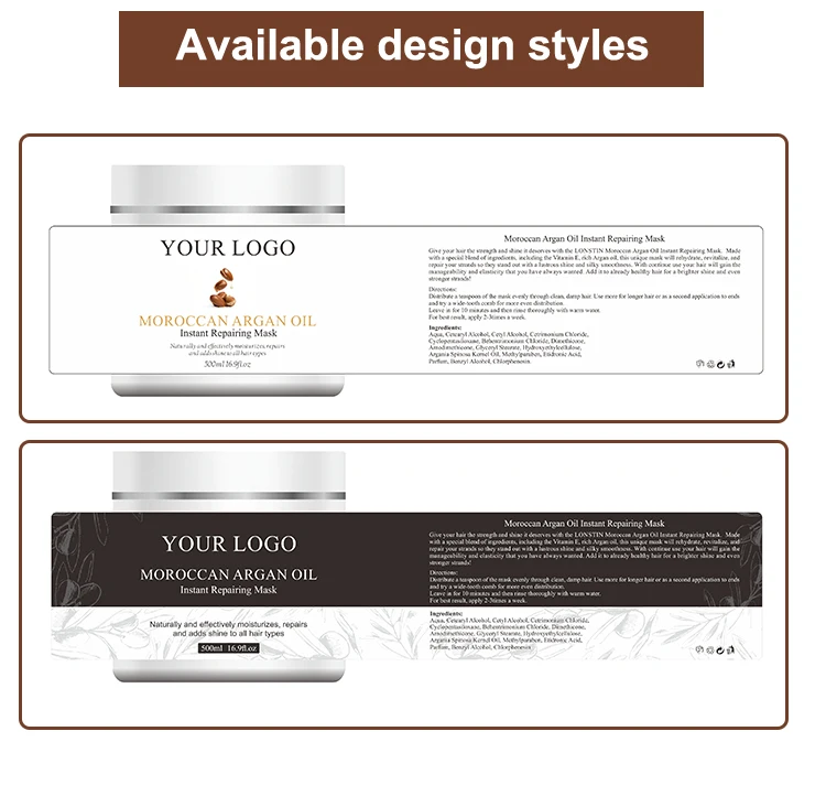 Free sample hydrating argan oil protein professional repairing private label hair mask