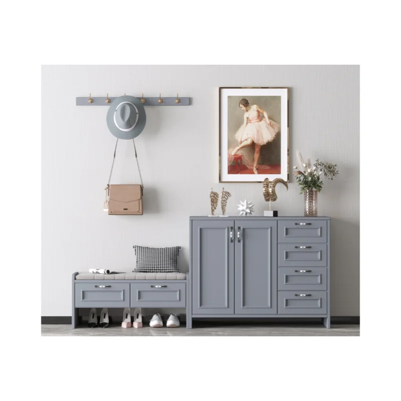 Custom Most Popular sliding door shoe store rack room furniture solid wood storage shoes cabinet for entryways cabinet