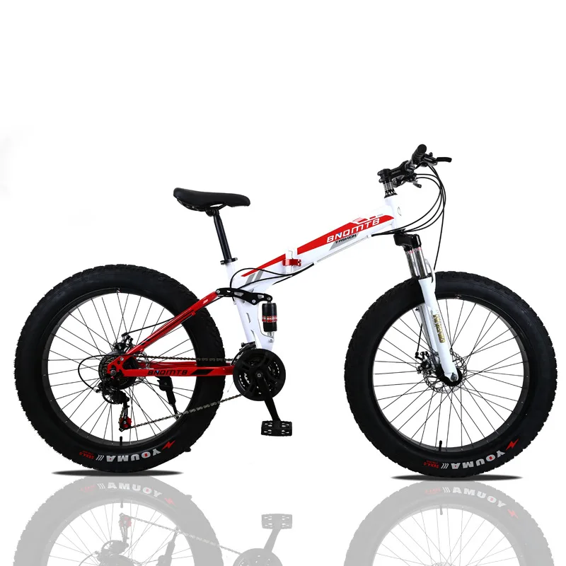 New arrival 20 inch 26 inch full suspension carbon steel foldable bike cheap 26x4.0 fat tire mountain folding bike