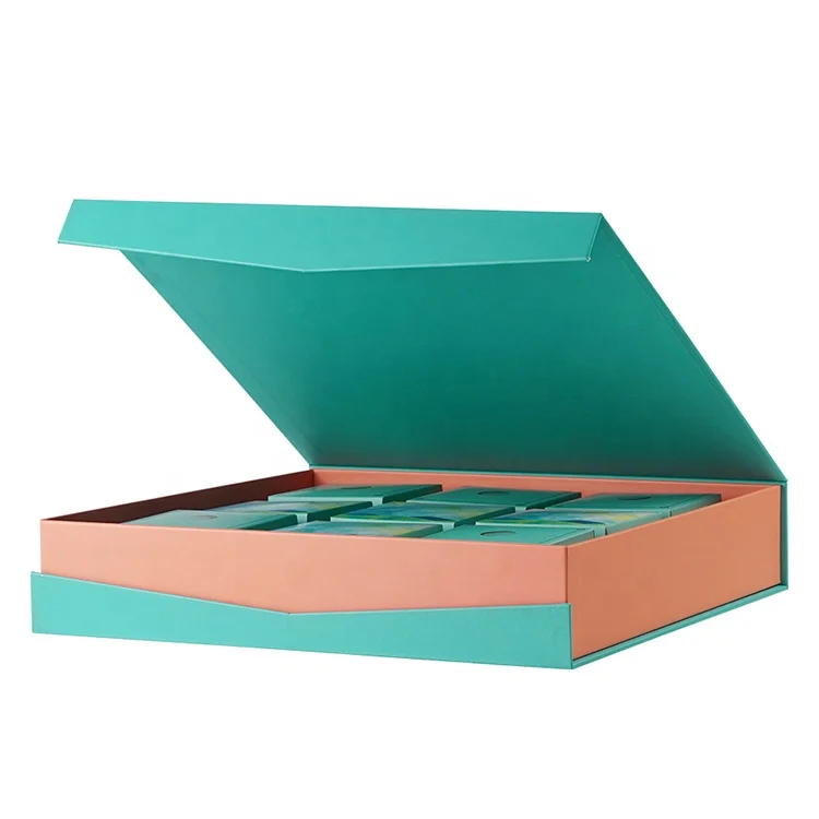 Recycled luxury custom rigid cardboard clamshell paper box food moon cake biscuits candy chocolate magnetic packaging box