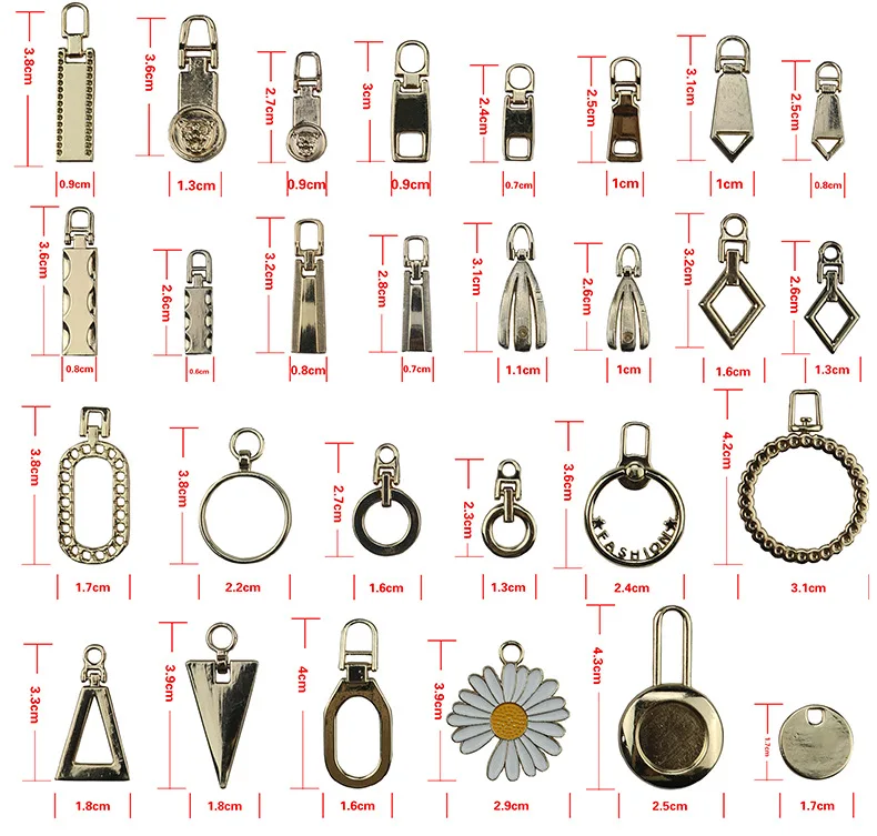 Wholesale Custom Zip Puller Garment Metal Zipper Puller Slider Head Zipper Puller