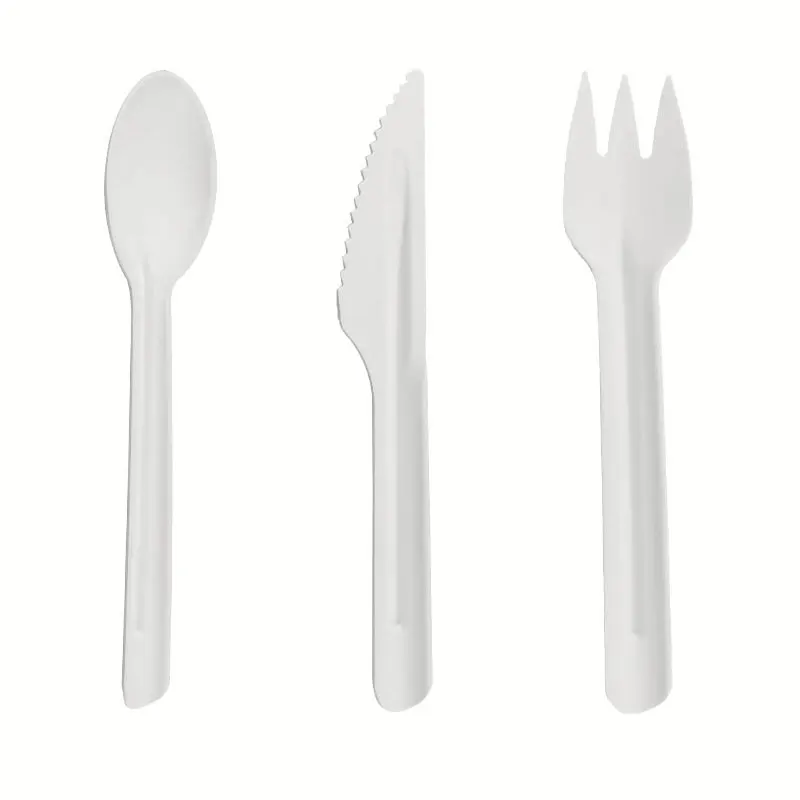 Sugarcane Bagasse Pulp Edible Cutlery Fork Spoon Knife Mealtime Dinner Biodegradable Cutlery Set