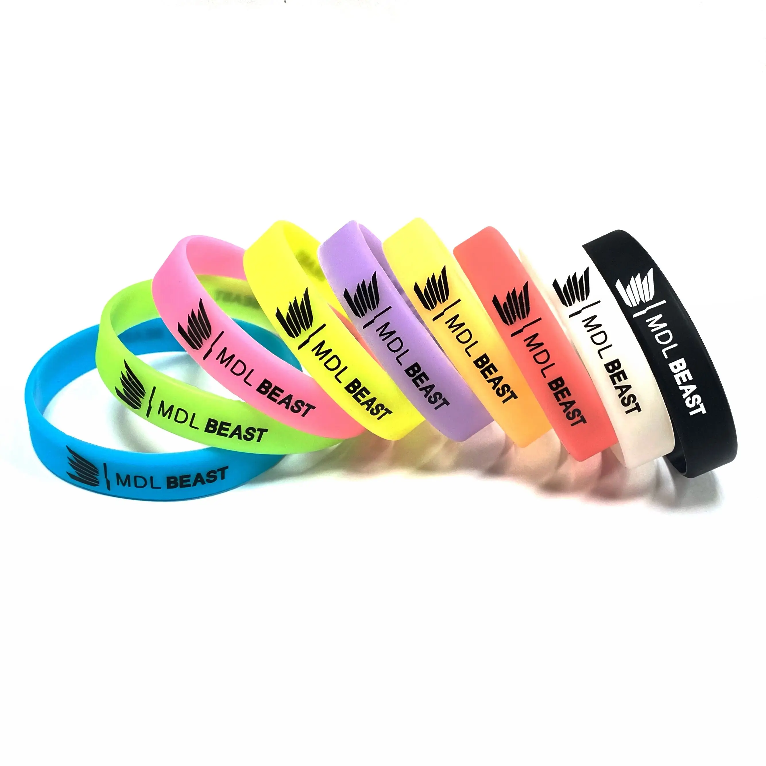 Promotional Silicone Wristbands Custom  Logo Customized Luminous Rubber Bracelet Fluorescent Silicone Wristband