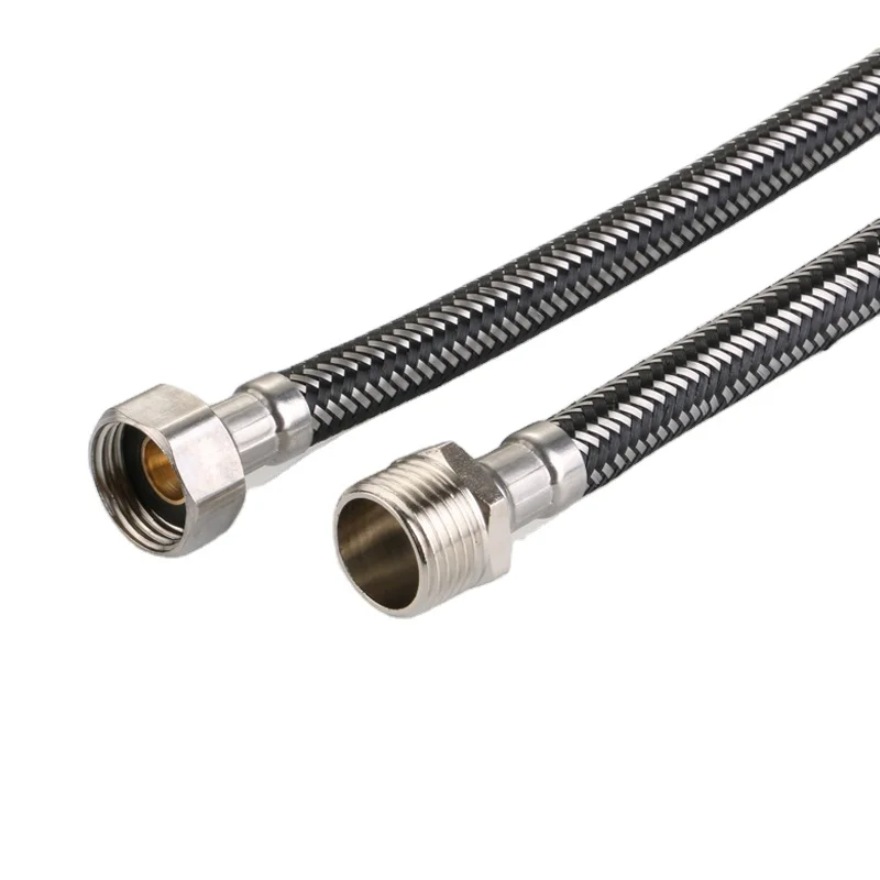 
304 Stainless steel mixed Black nylon flexible outside the wirebraided metal hose 