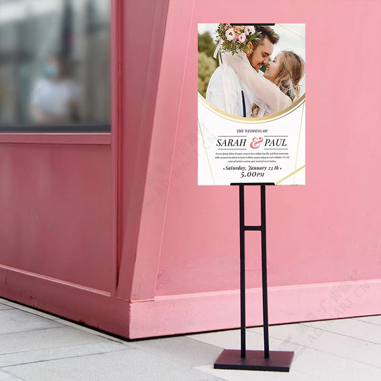 Floor Standing Poster Displays Sign Holder Adjustable Rotating Hanging Metal Frame KT Board Poster Stand For Holding Menu