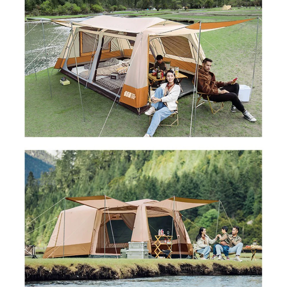 Семейная Палатка для кемпинга Большая складная палатка с одним касанием гостиной роскошная гламинга автоматическая водонепроницаемая