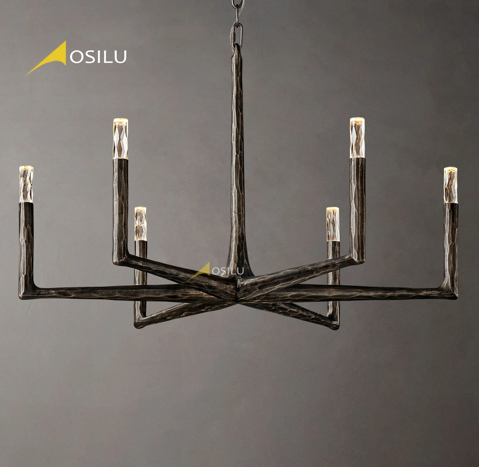 2023 New popular American all copper chandelier retro light luxury crystal export designer chandelier