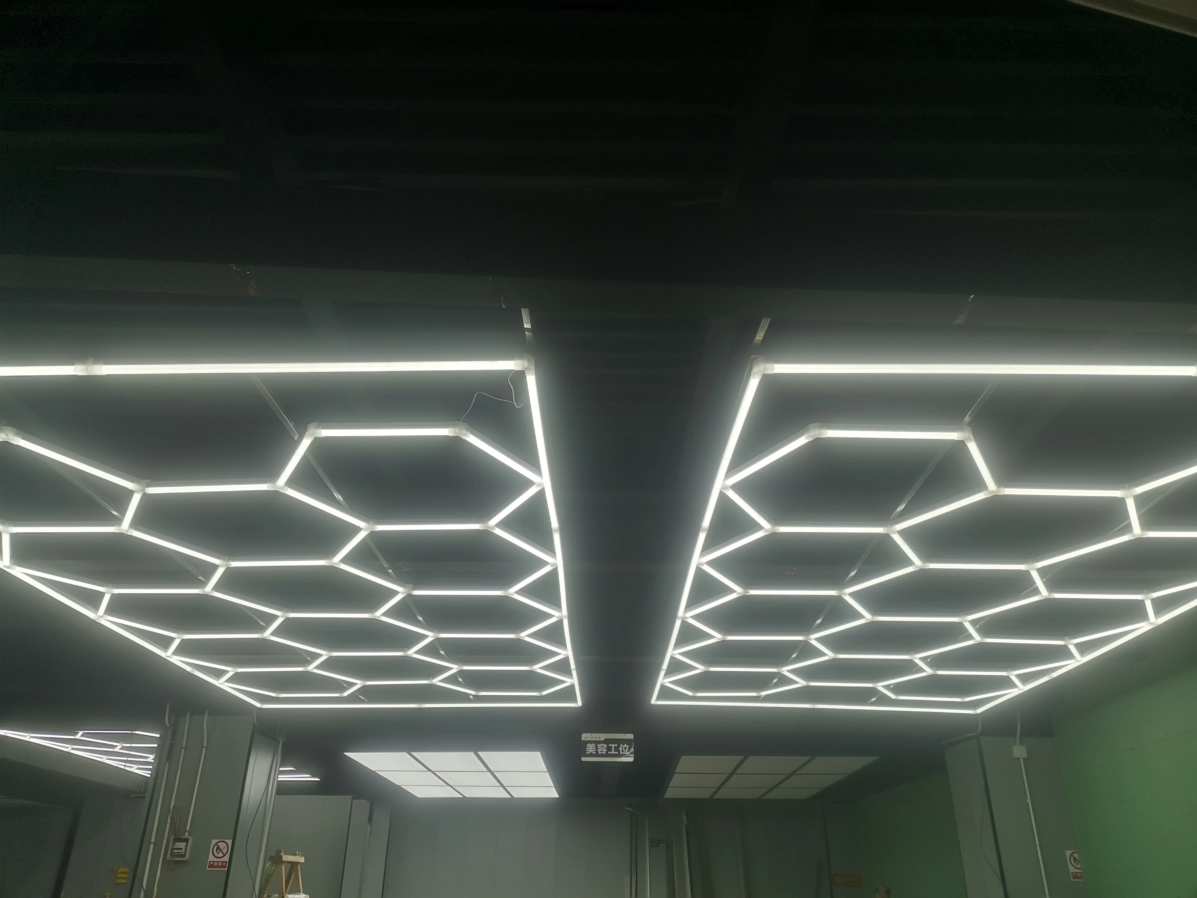 led hexagonal garage  barber light 120w  ceiling rgb shop party retro glide 160w 16000lm 6500k deformable