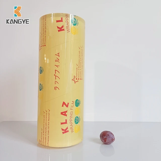 Water proof Plastic Food Grade Packaging Film Food Wrap 13/14 Micron Stretch PVC Cling Film Food Stretch Wrapping Plastic Wrap