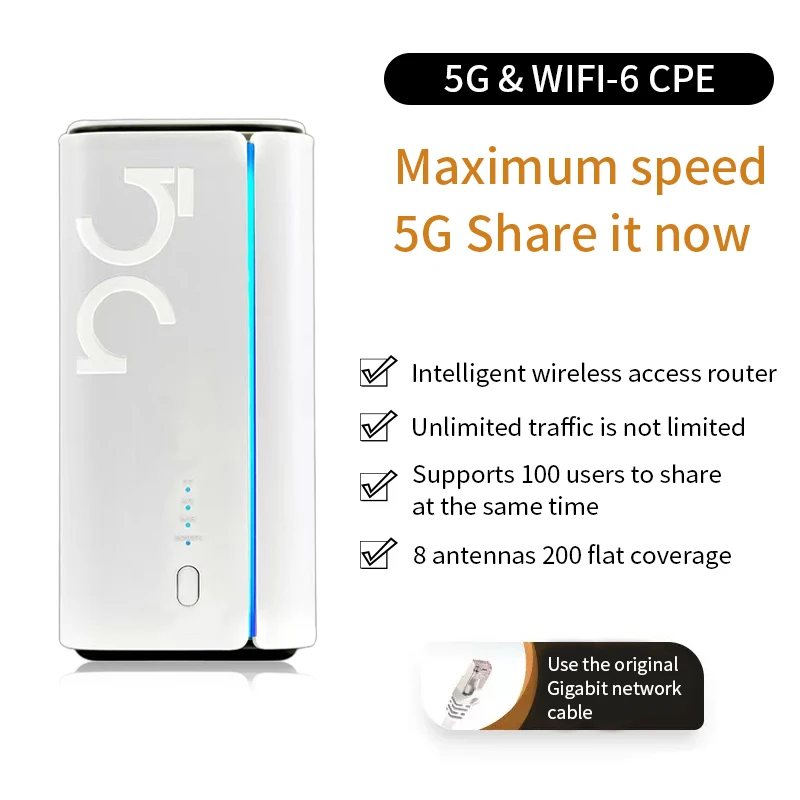 CPE wifi 6 router 5g sim router with sim card slot 5g cpe router WIFI Hotspot 3000Mbps SA NSA 5g modem wifi 6