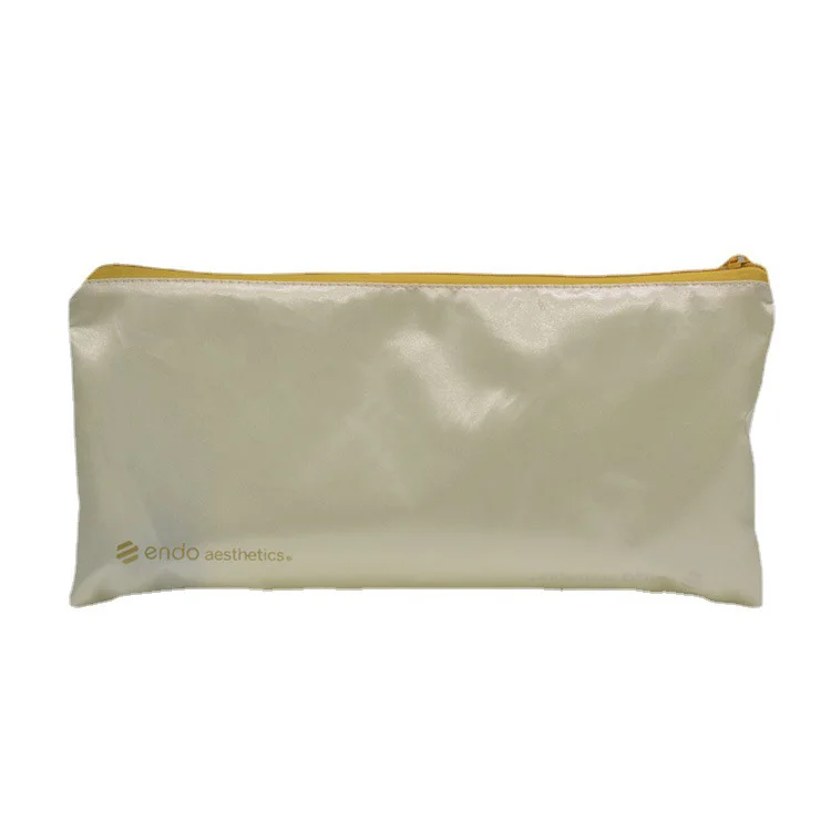 Wholesale  Wig Satin Hair Bag  Custom Printed Gold Zipper Satin Gift Bag