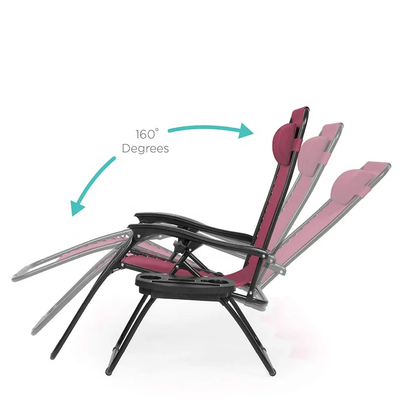 
Gravity Chair Outdoor Luxury Folding Zero Gravity Camping Chair Folding Recliner Lounge Patio Chair with Cup Holder 