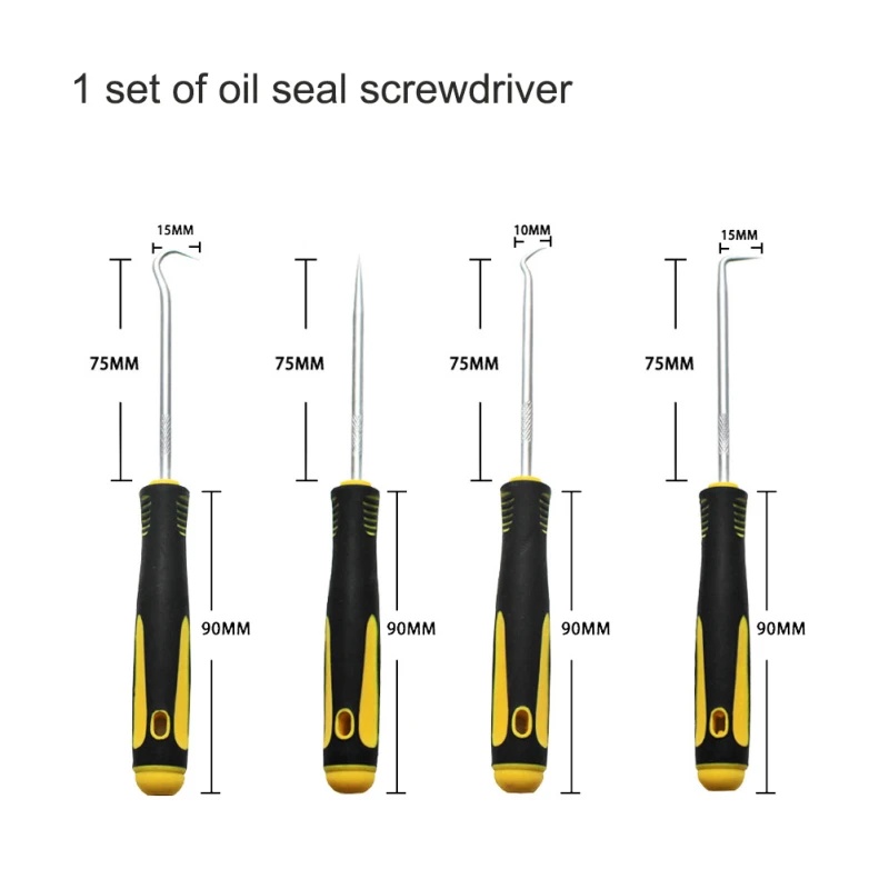 Hand Tool Kit 4pcs Durable Car Hook Oil Seal O-Ring Oil Seal Remover Pick Set Craft