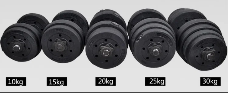 50kg Weight Lifting Environmental Plastic Concrete Material Cement Dumbbell