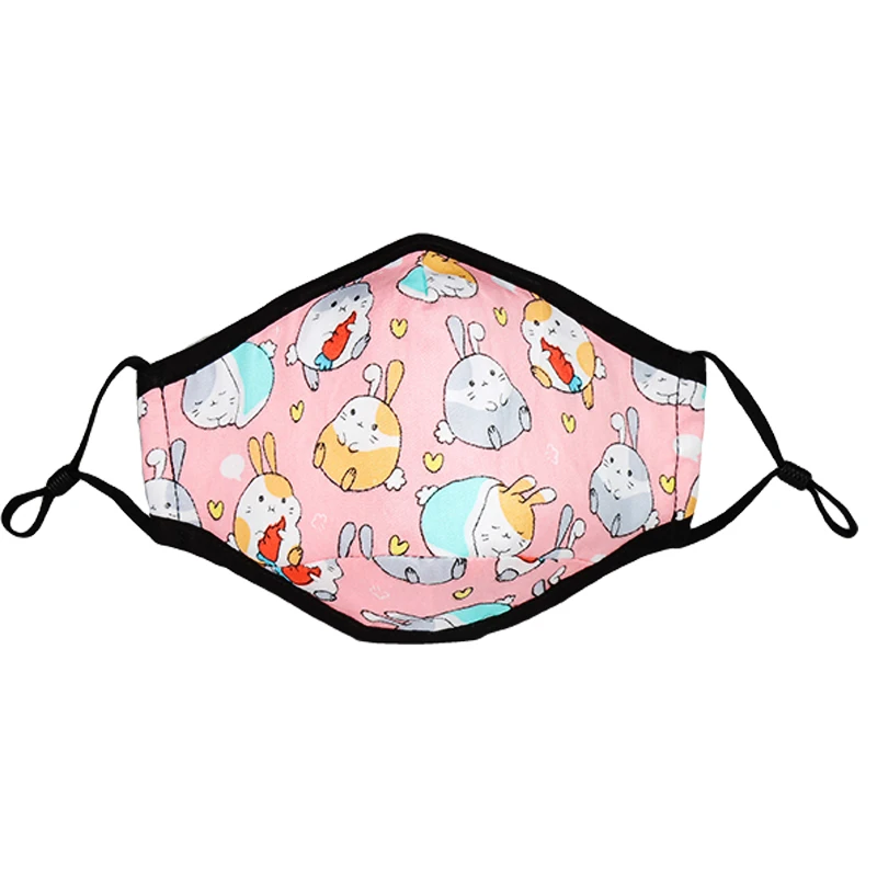 wholesale fashion pm2.5 dust face mask cotton mask for children kid printed cartoon patterns washable reusable cotton masks