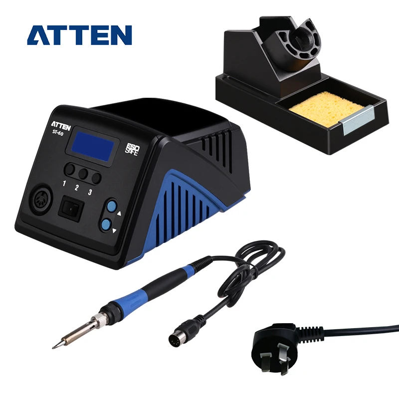 ATTEN 60W Soldering and Rework Station LCD Display Smart Thermostat Auto Sleep  Industrial Grade soldering iron station