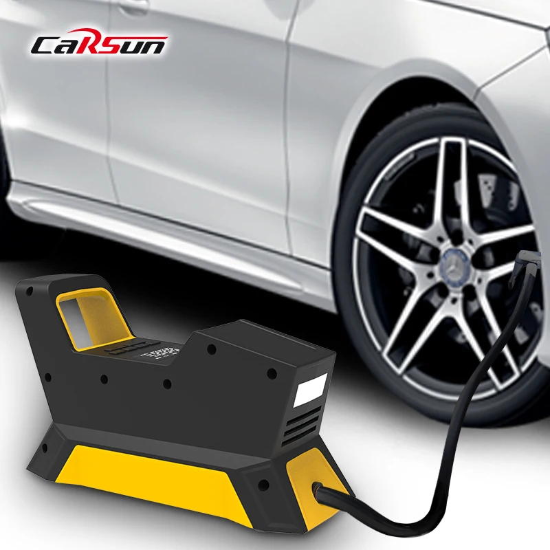 CARSUN DC 12V Car Air Pump Tyre 22 Cylinder High Pressure Motorcycle Bike Inflator Yellow Compressor for Car Air Pump