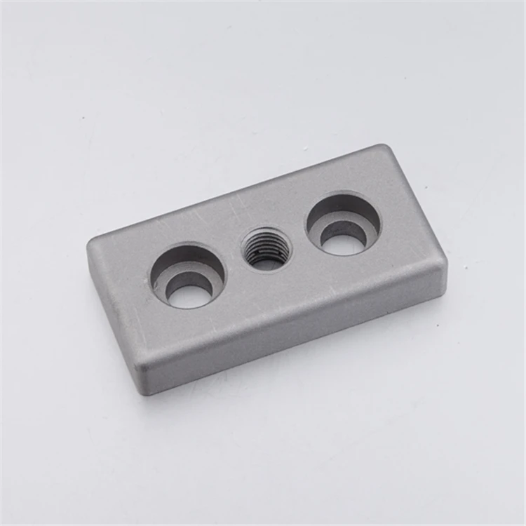 Aluminum alloy end connector with fastener 45x90 three holes base plate 308.06A.01