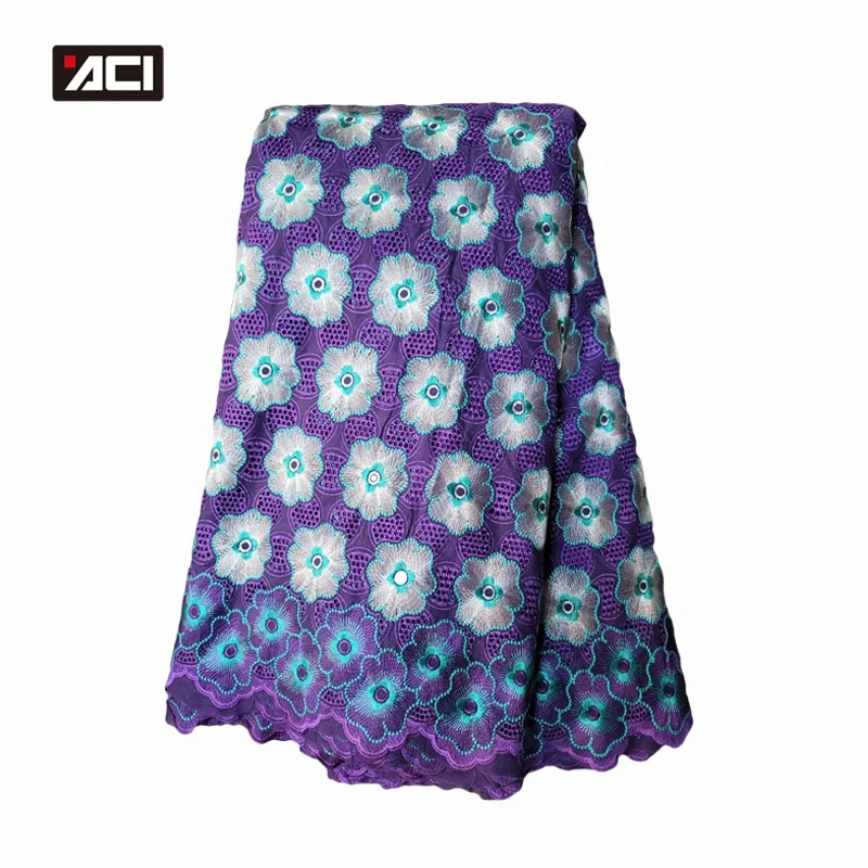 ACI Beauty Products African Loincloth Nigerian Lace Fabric 2024 Swiss Cotton Lace Fabric 5 Yards/Piece For Lady Party