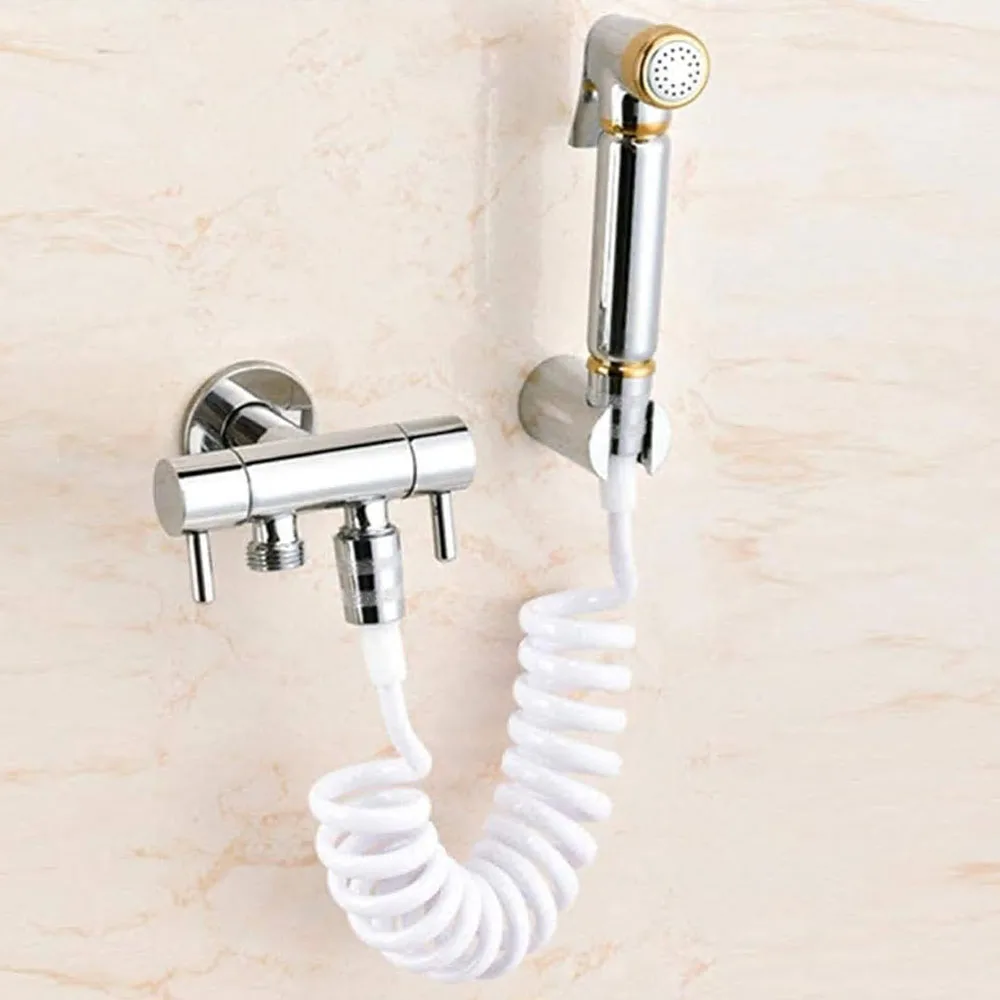 Water Plumbing Toilet Bidet Sprayer Gun Bathroom Spiral Flexible Shower Hose ABS Spring Flexible Telescopic Shower Hose