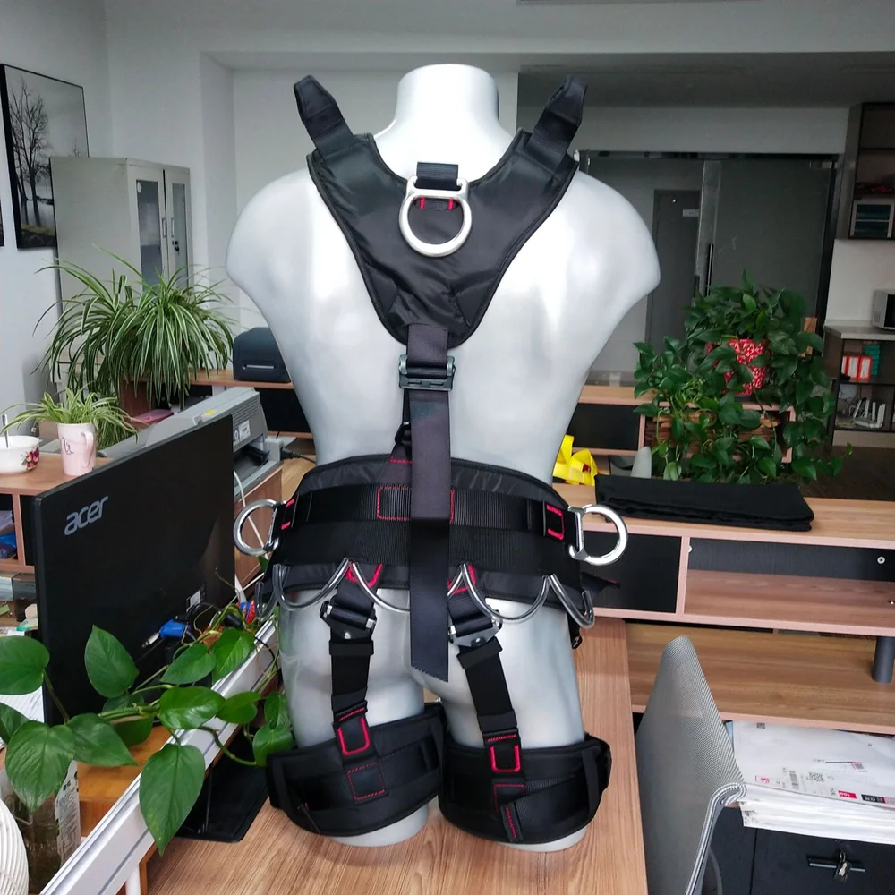Safety Harness Tree Climbing Harness Access Fall Arrest Protection Equipment with Rope Bridge 5 Point Full Body Harness