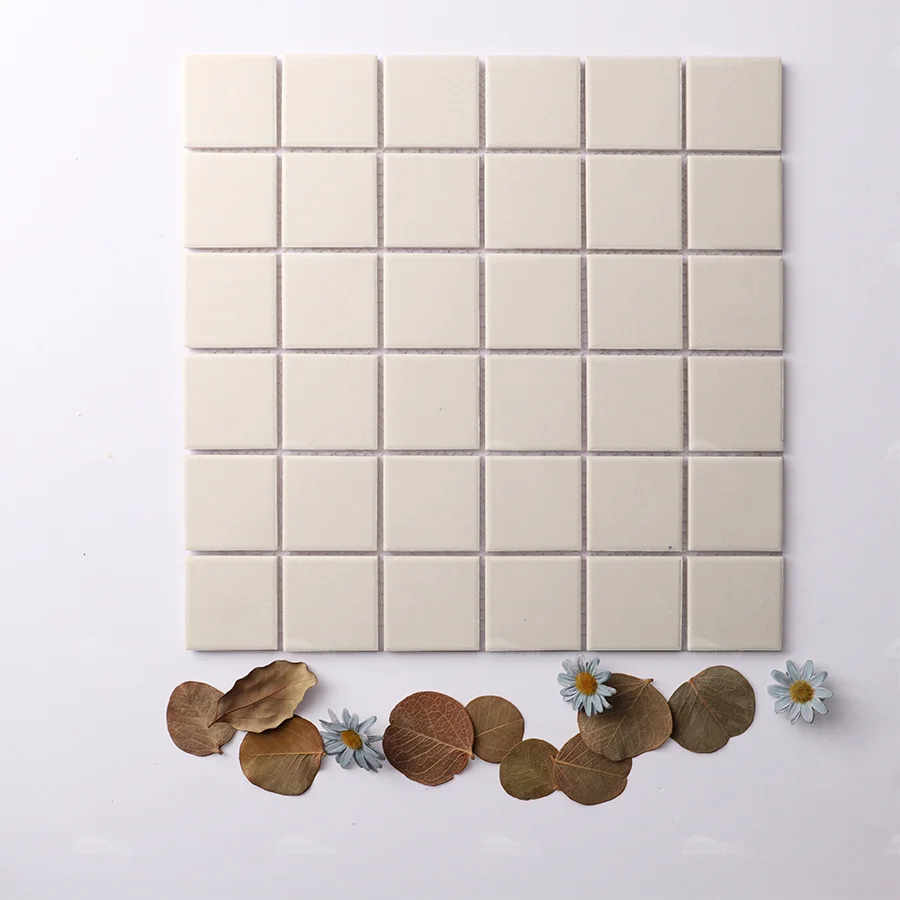 Regular Stock Skid Resistant Unglazed Full Body Porcelain Ceramic Anti Slip Matte Mosaic Tiles Green For Pool