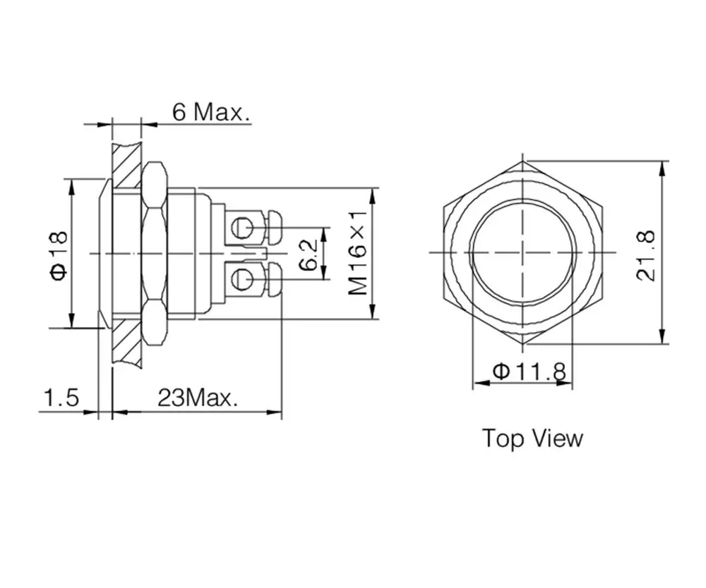 Industry famous brand Since 1988 ONPOW 16mm flat actuator unti-vandal momentary 1NO push button switch