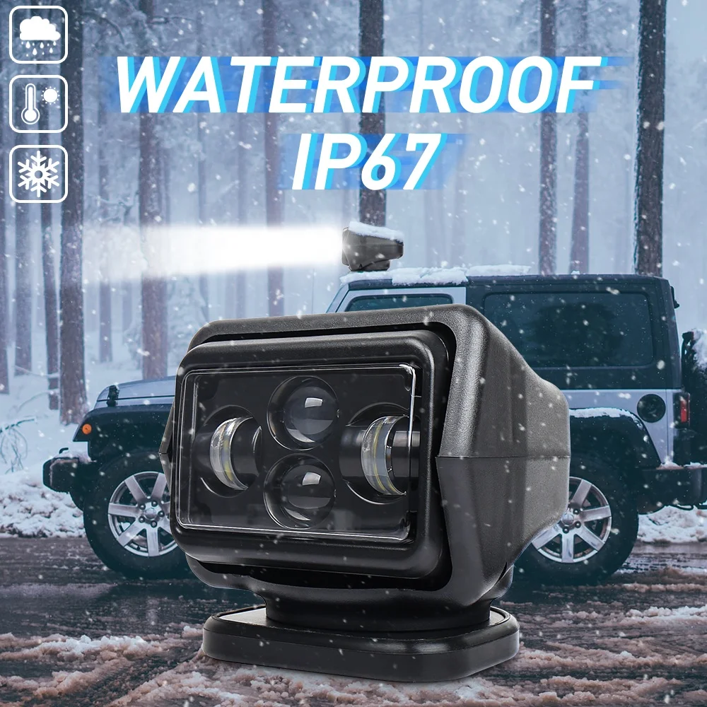 OVOVS Car Dragon Edition Led Remote Searchlight 60w Marine Ceiling Spotlight Yacht Rotating Search Light Refit Spotlight