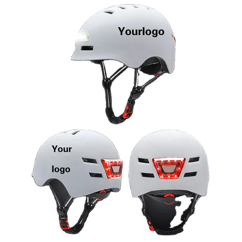 LED front and rear warning Personalized motorcycle helmets scooter bike helmet with lights