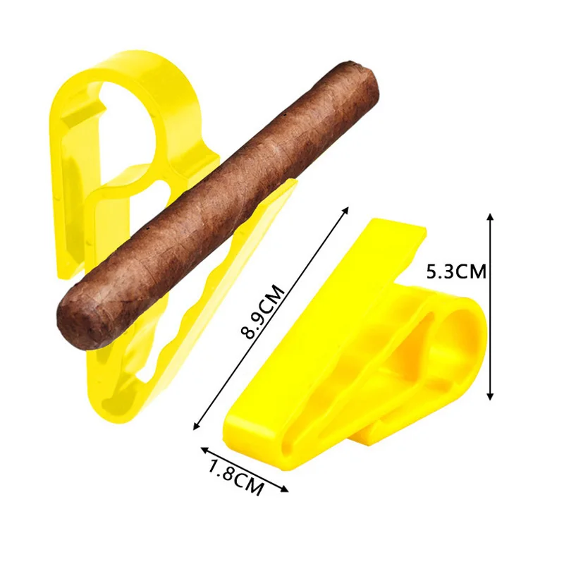 Custom made black yellow plastic outdoor sport golf cigar holders bag clips