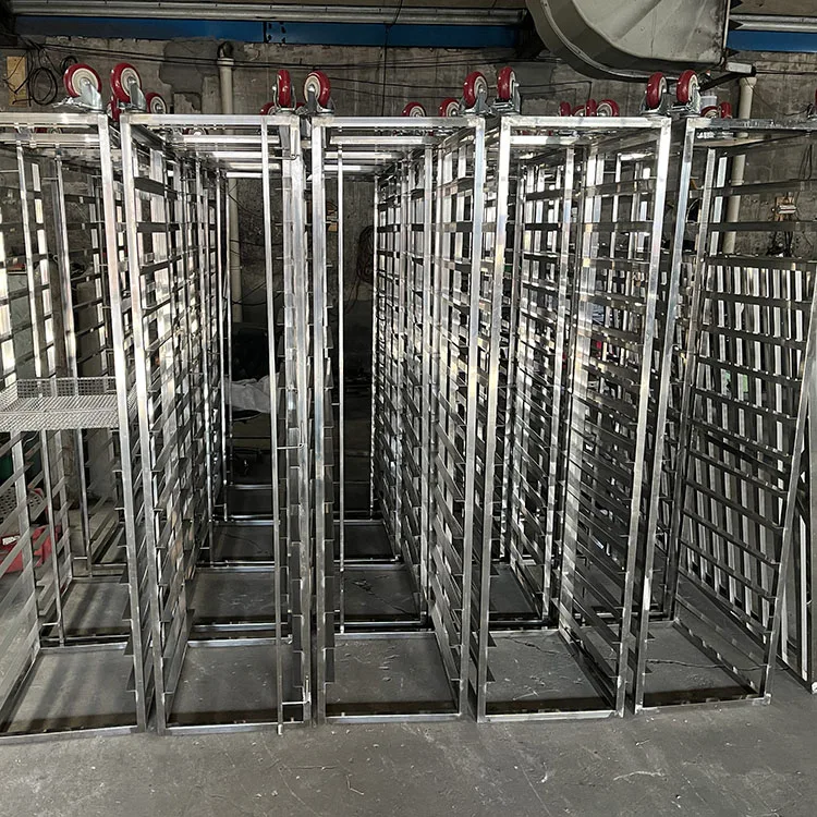 manufacture metal double row 30 layers stainless steel 304 baking tray rack shelf trolley cart for oven bakery shop