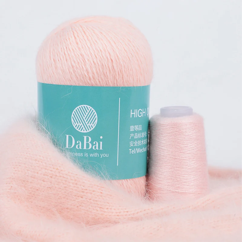 Long Plush Mink wool Yarn Soft Anti-pilling Wool Crochet Yarns Fine Hand-Knitting Thread For Cardigan