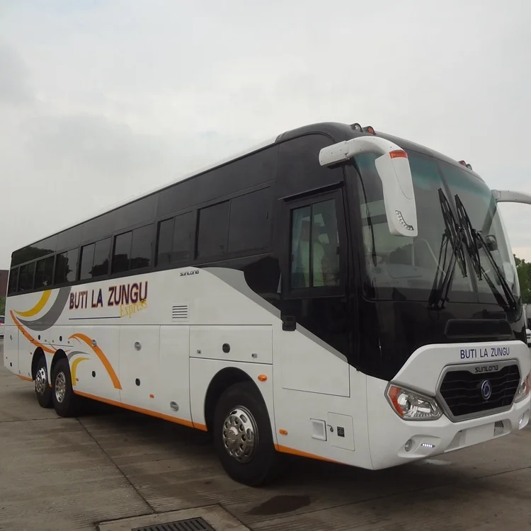 Strong 13 mete tourist bus double rear axle 60 seat luxury coach bus for sale