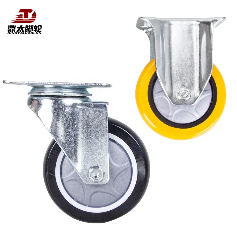 3 4 5 Inch  medium anti-winding universal directional wheel brakes mute TPR industrial trolley casters