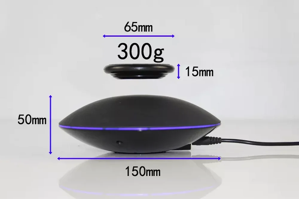 Magnetic Levitation Rotating Display Stand Black Flying Saucer Advertising Decoration Stand Touch Switch Display