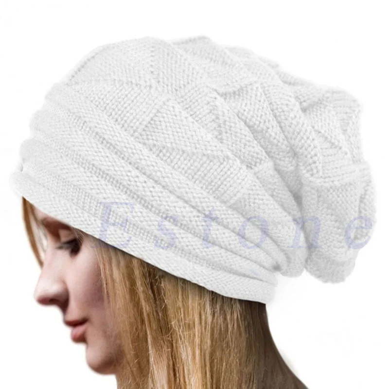 Women Men Unisex Knitted Baggy Beanie Hat Oversized Winter Warm Hats Ski Slouchy Cap Skullies Beanies Wool Cap Beanies Winter
