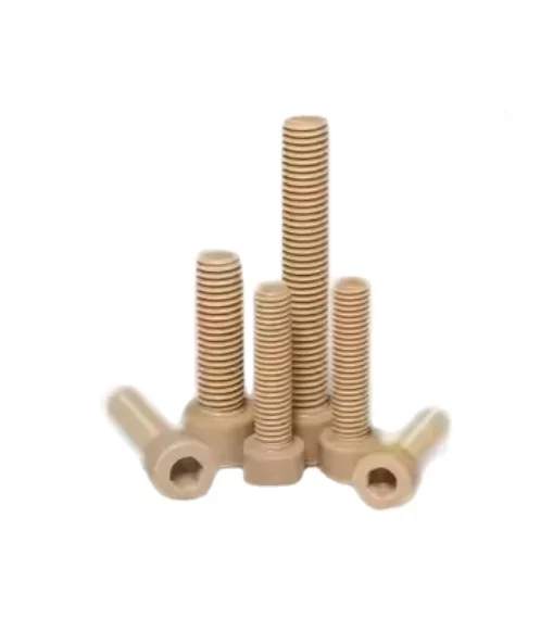 Plastic Hex/Flat/Pan/customized Head Screw Long Coupling Nut Bolt iPEEK Engineering Tapping Screws  PEEK 100mm