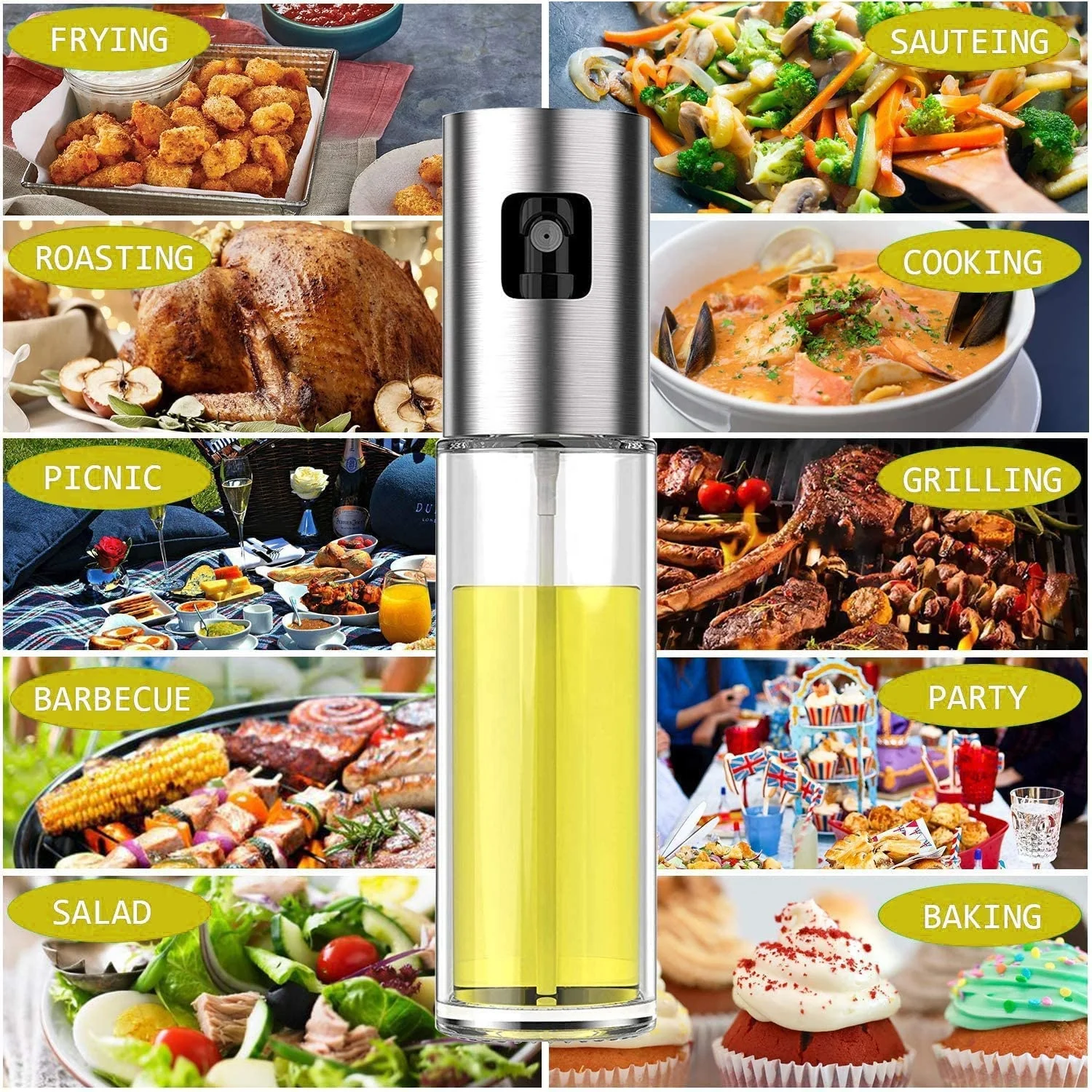 Oil Sprayer for Cooking 100ml Oil Spray Bottle for Cooking And Widely Used for Salad Making Baking Stainless Steel